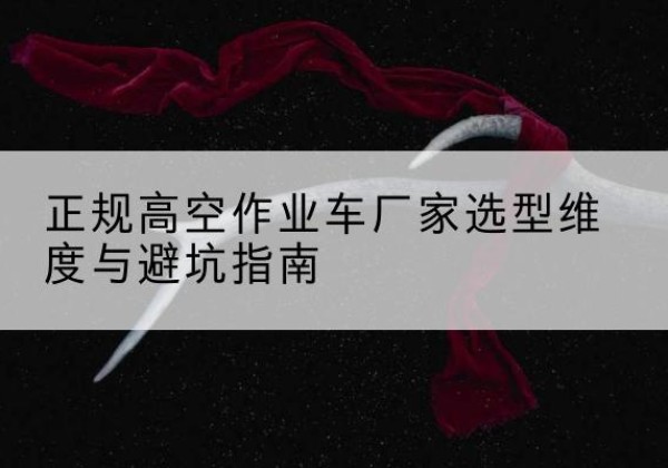 渌口高空作业车厂家-正规选型维度与避坑指南